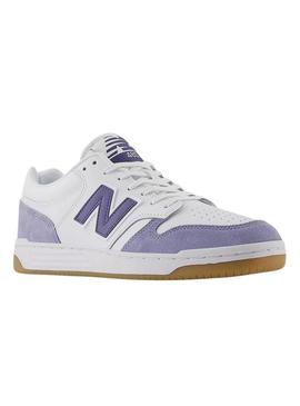 Sneakers New Balance BB480 branco e malva para homem