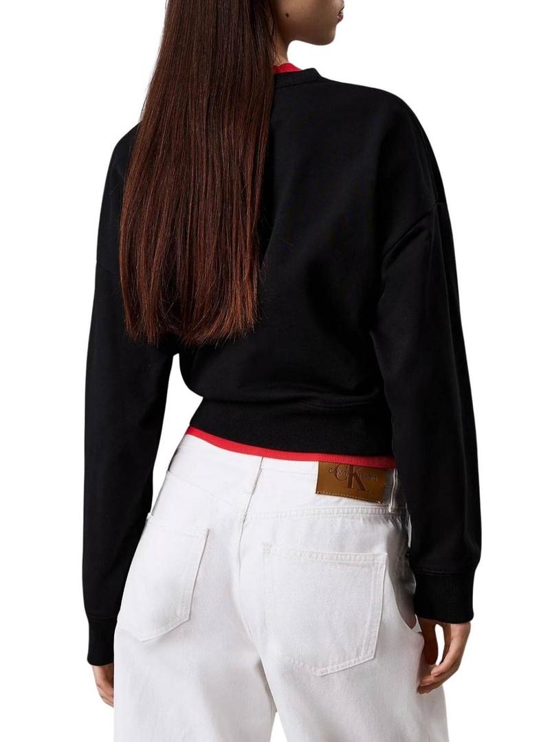 Camisola Calvin Klein monólogo relaxado preto para mulher