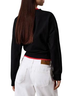 Camisola Calvin Klein monólogo relaxado preto para mulher