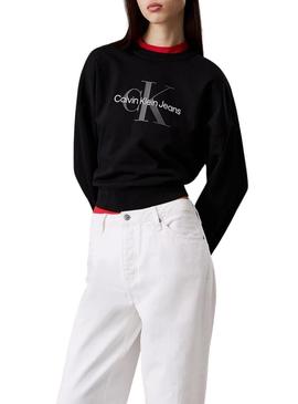 Camisola Calvin Klein monólogo relaxado preto para mulher