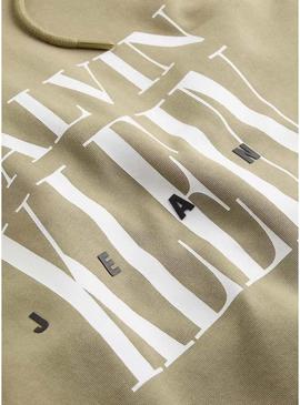 Moletom Calvin Klein com capuz e logo em relevo para homem.