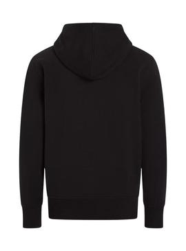 Moletom Calvin Klein com logo Serif preto com capuz para homem.