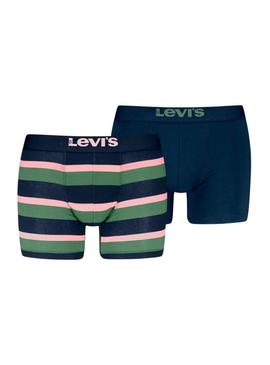 Conjunto de cuecas Levis Rugby azul marinho para homem.