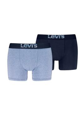 Calcinha Levis Optical Ilusion boxer azul para homem.