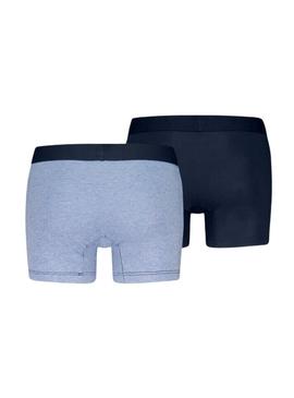 Calcinha Levis Optical Ilusion boxer azul para homem.