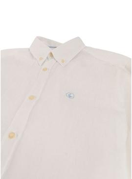 Camisa El Ganso de lino branco para homem.