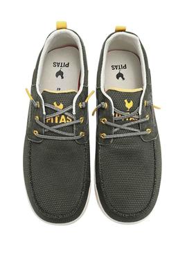 Sapatos náuticos Walkin Pitas Bay verde para homem.