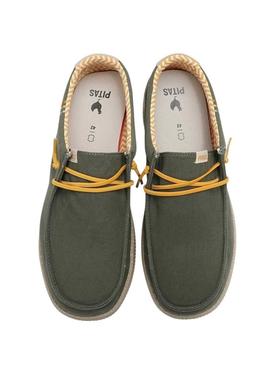 Sapatos Wallabi Walkin Pitas verde para homens.