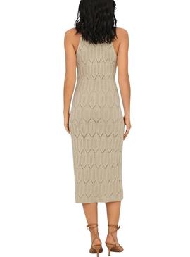 Vestido Only Mea bege para mulher