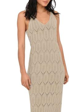 Vestido Only Mea bege para mulher