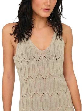 Vestido Only Mea bege para mulher