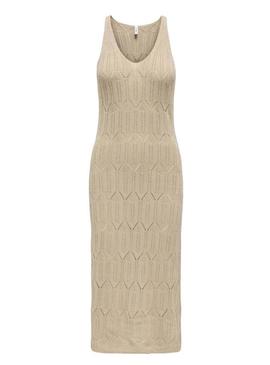 Vestido Only Mea bege para mulher