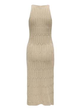 Vestido Only Mea bege para mulher