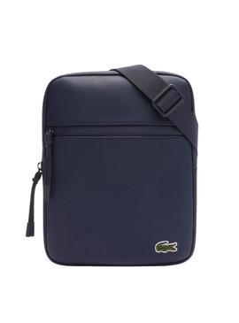 Bolsa Lacoste Flat bandoleira azul marinho para homem.