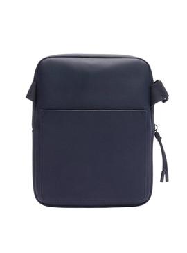 Bolsa Lacoste Flat bandoleira azul marinho para homem.