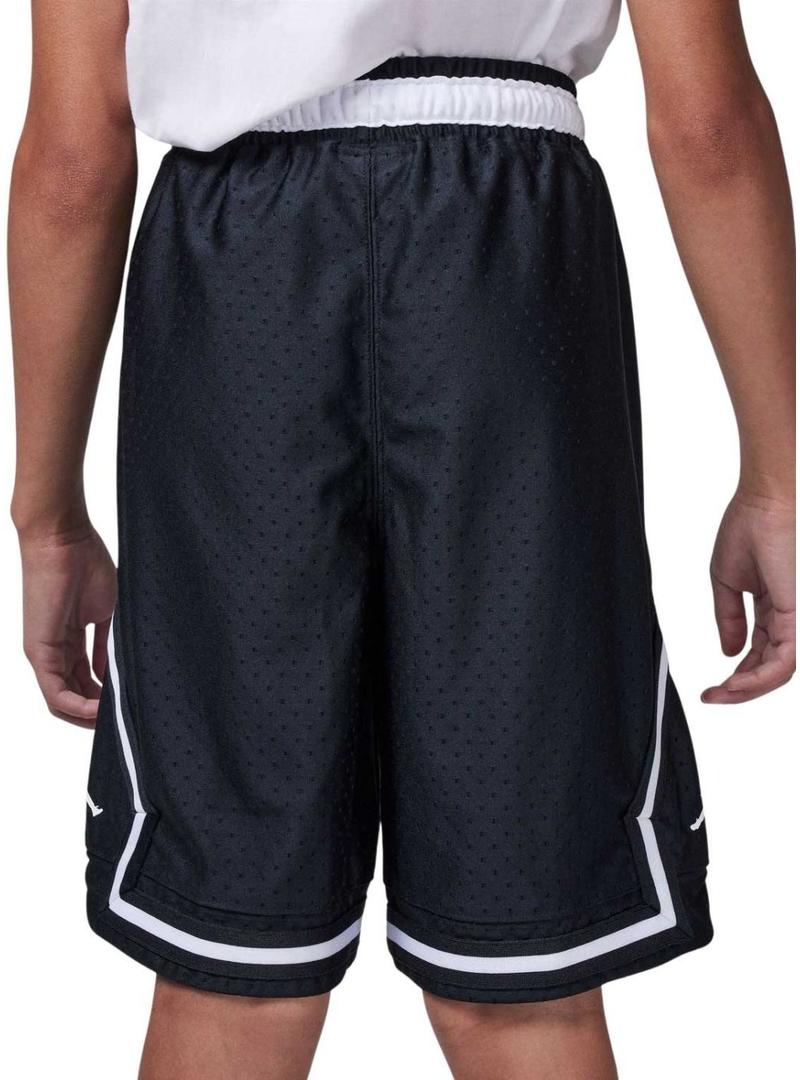 Bermudas Jordan Diamond preto e branco para crianças.