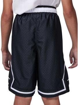 Bermudas Jordan Diamond preto e branco para crianças.
