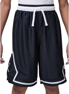 Bermudas Jordan Diamond preto e branco para crianças.