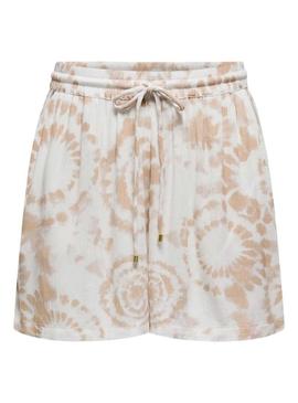 Shorts  Only Chiara tie dye bege para mulher