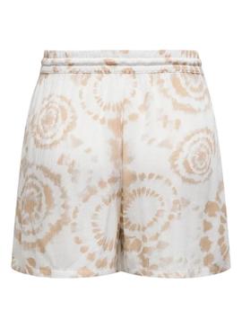 Shorts  Only Chiara tie dye bege para mulher