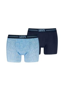 Pack de cuecas Levi's Discharge azul para homens.