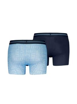 Pack de cuecas Levi's Discharge azul para homens.