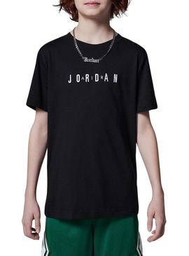 Camiseta Jordan Nike Woldmark preto para criança.