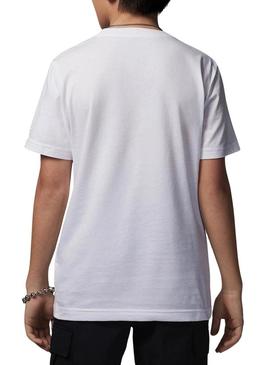 Camisa Jordan Nike Woldmark branca para criança.