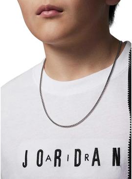 Camisa Jordan Nike Woldmark branca para criança.