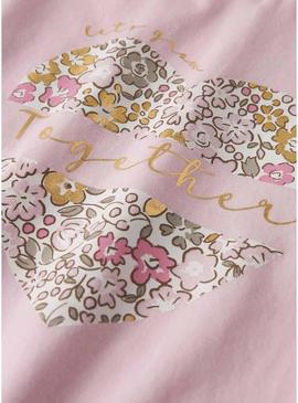 Camiseta Name It Hnanna rosa para menina