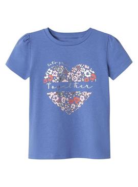 Camiseta Name It Hnanna azul para menina.