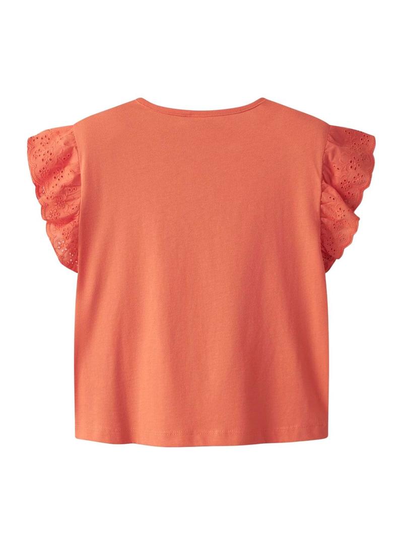 Camisa Name It Rejaline laranja para menina