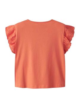 Camisa Name It Rejaline laranja para menina