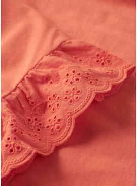 Camisa Name It Rejaline laranja para menina