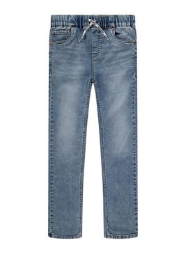 Calça jeans Levis slim taper elástico azul infantil
