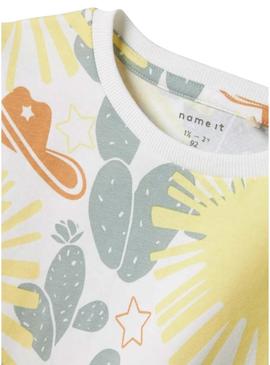 Camiseta Name It Anno branca para menino.