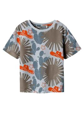 Camiseta Name It Anno azul para menino