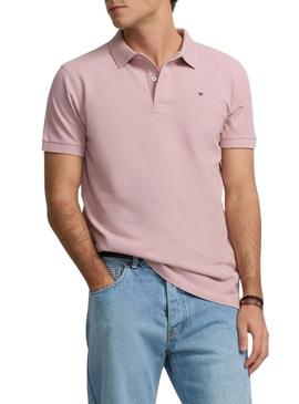  Polo Clássica Lisa rosa para homem.