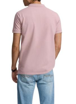 Polo Clássica Lisa rosa para homem.