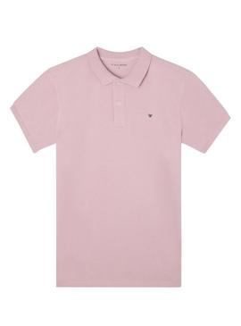  Polo Clássica Lisa rosa para homem.