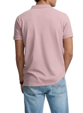  Polo Clássica Lisa rosa para homem.