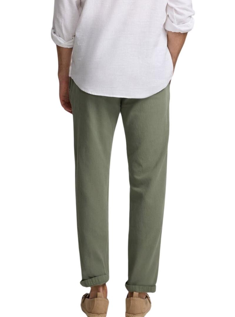 Calça Silbon Sport Chino lisa verde para homem.