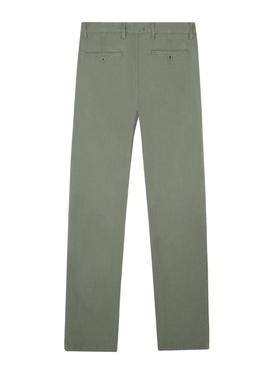 Calça Silbon Sport Chino lisa verde para homem.