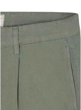 Calça Silbon Sport Chino lisa verde para homem.