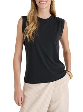 Camiseta Naf Naf Rony preta para mulher.