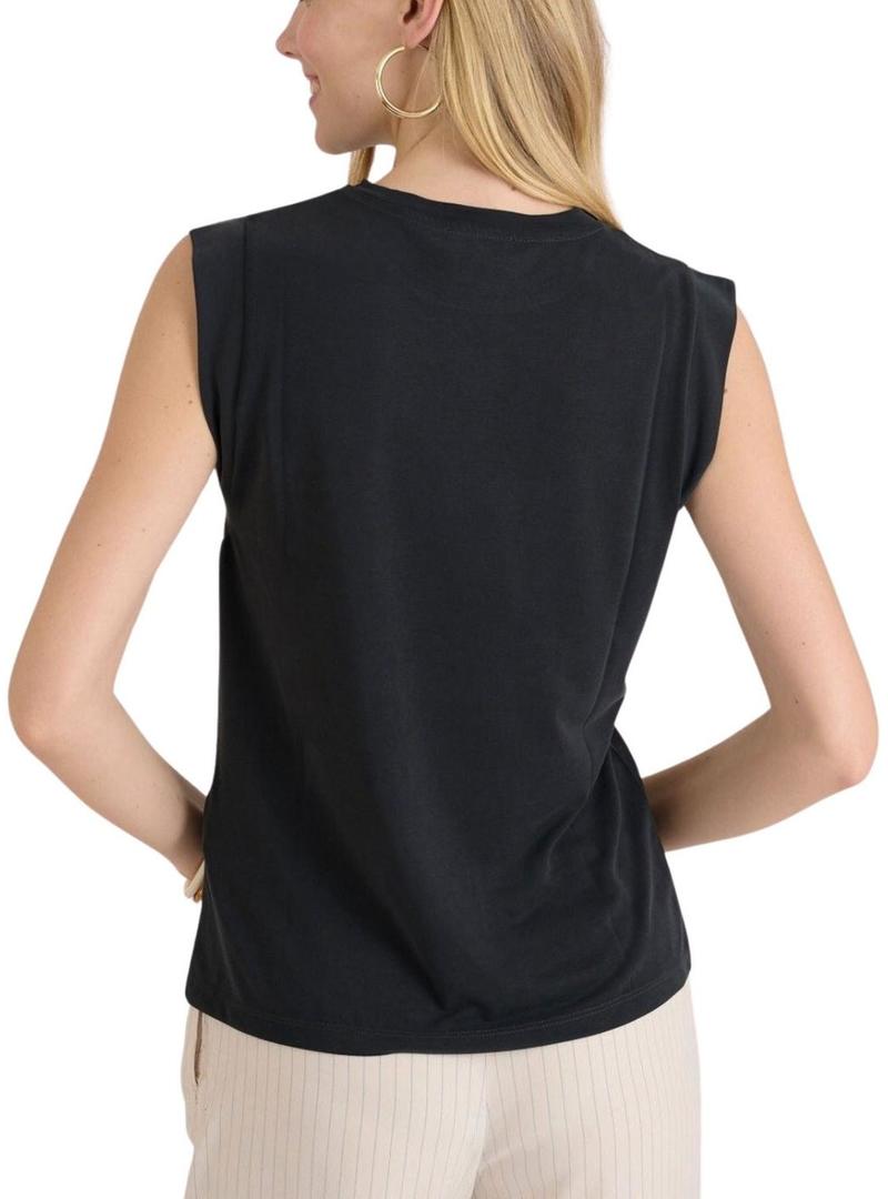 Camiseta Naf Naf Rony preta para mulher.