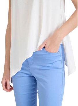 Camisa Naf Naf irregular branca para mulher.