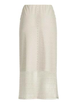 Saia Vila Viadella bege midi para mulher.