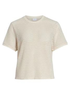 Camisa Vila Viadella bege para mulher.