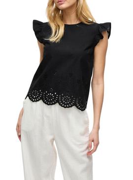 Blusa Vila Vihortensa preta para mulher.